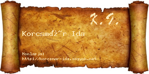 Korcsmár Ida névjegykártya