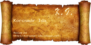 Korcsmár Ida névjegykártya