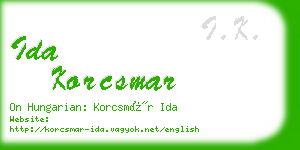 ida korcsmar business card